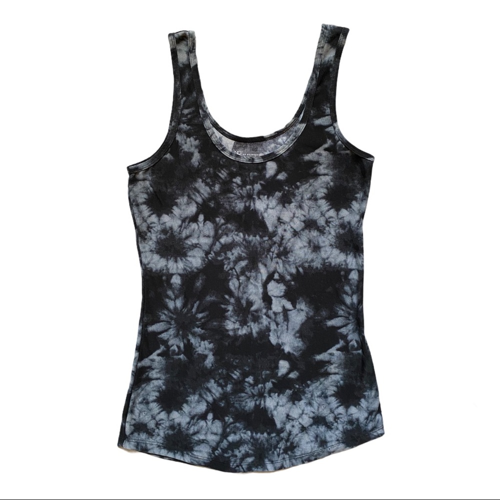 Black/Gray Tie Dye Tank Top. No Boundaries. Medium